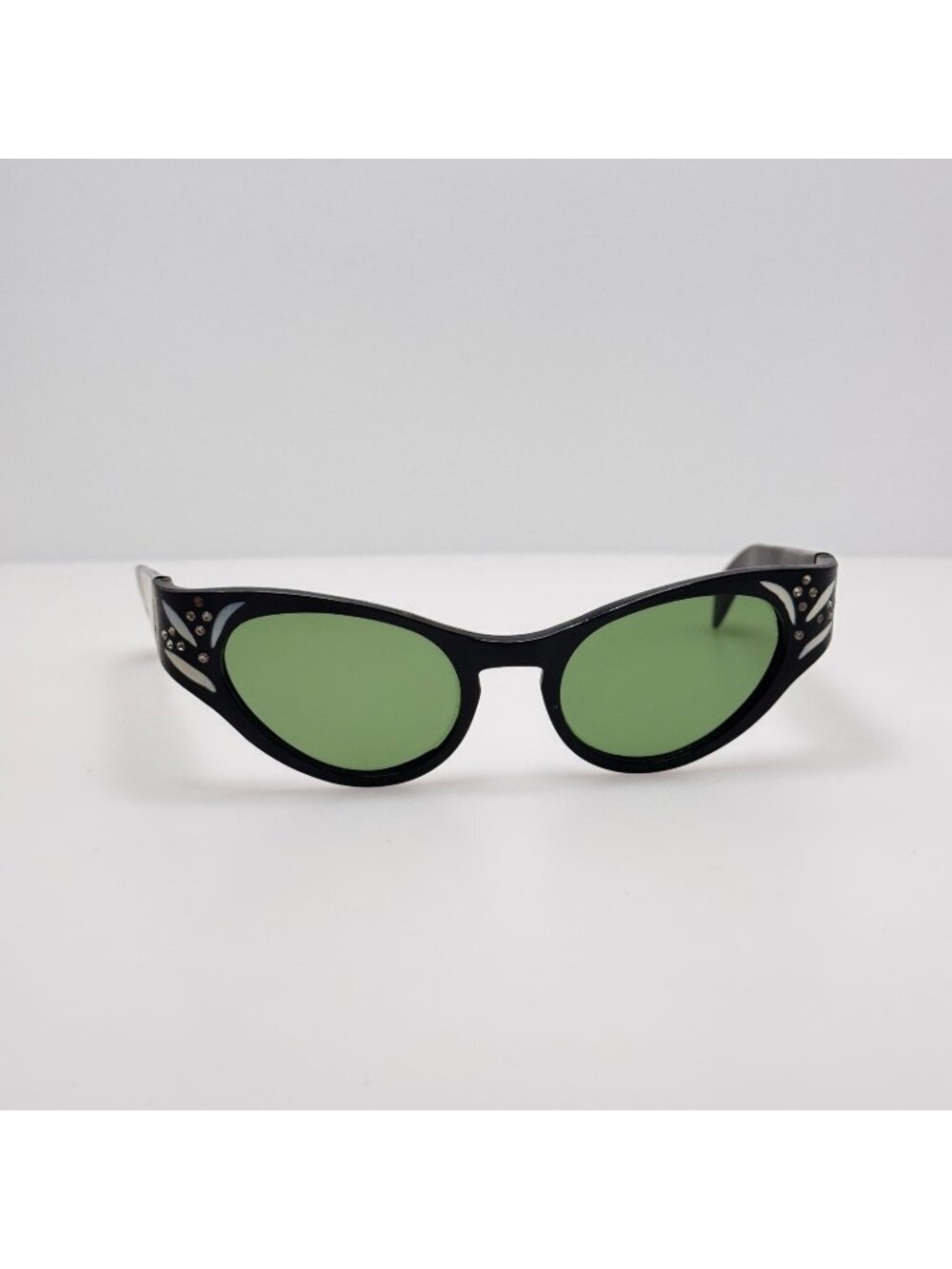 Foster Grant Sunglasses Black Cat Eye USA Glass Lenses